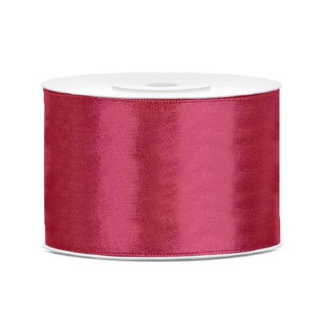 Tasiemka satynowa PartyDeco Czerwone wino, 50mm x 25m